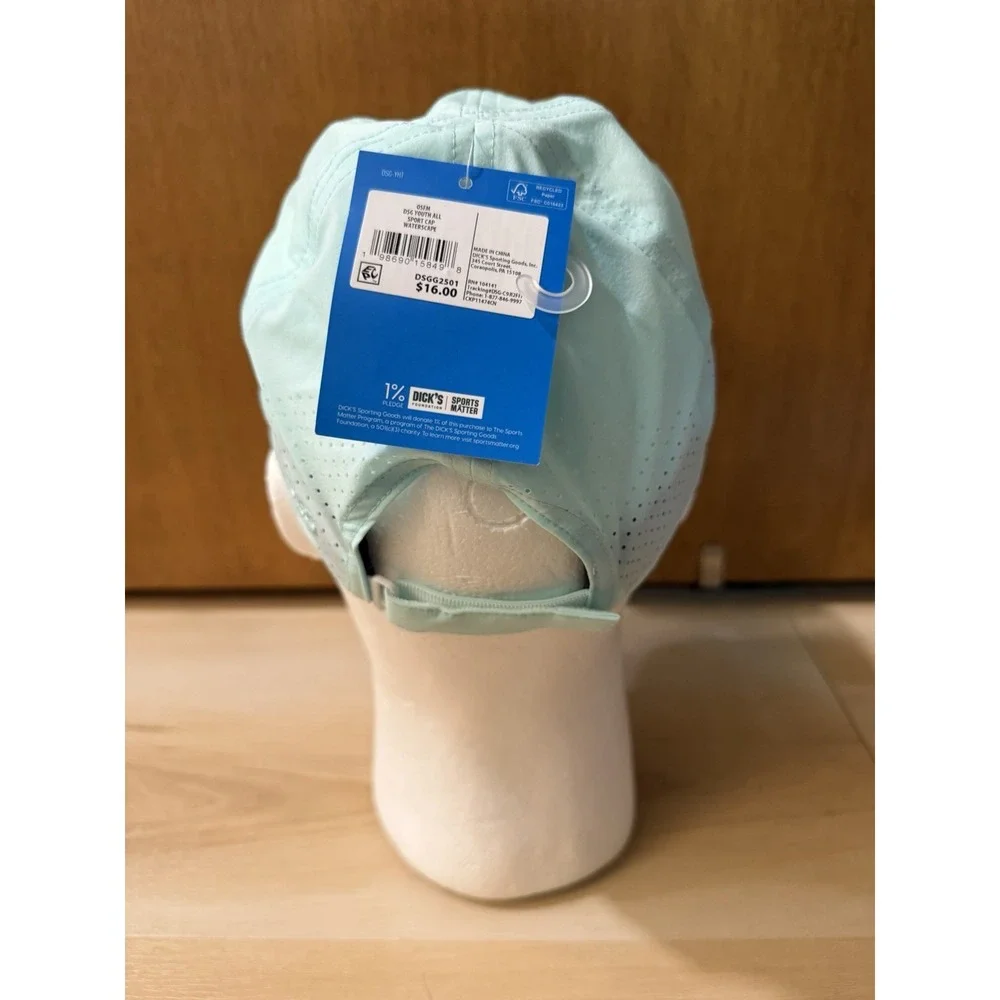 DSG Hat Everyday All Sport Cap Adjustable Strap Youth Aqua Waterscape Kids